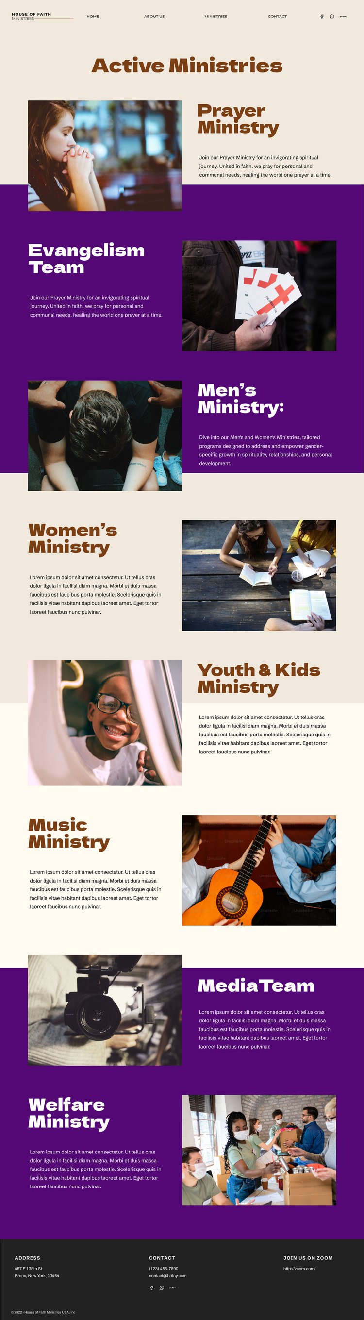 House of Faith Ministries Page